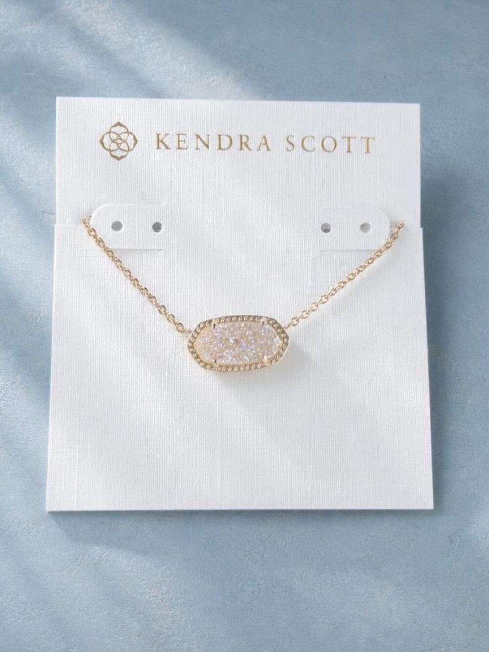 Kendra Scott Elisa Gold Iridescent Drusy Pendant Necklace